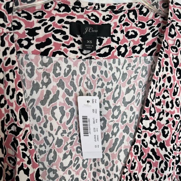 NWT J.Crew Pink leopard printed True wrap midi dress Size XS career workwear - Picture 9 of 10